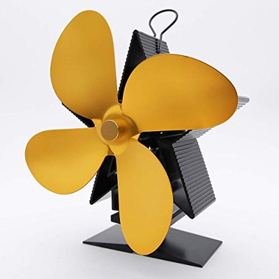 MAIES Wood Stove Fan, noiseless Chimney Fan with 4 Blades, Heat Operated Non-Electric Environmental Protection Fan, for Wood-Burning Fireplace,Eco Fri