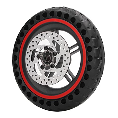 Demeras Neumático Trasero para Patinete Eléctrico, Buje de Rueda Trasera para Patinete Eléctrico de Goma, Excelente Agarre Rojo para Reparación