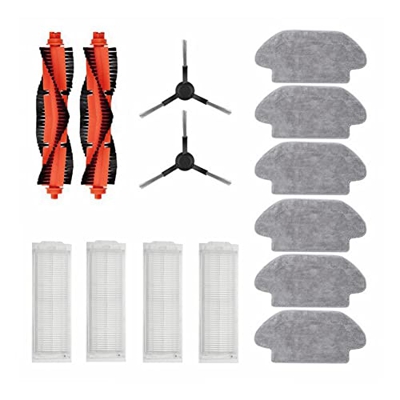 KELING 14 Piezas Competibles para Xiaomi Mi Robot Fregona Aspiradora Pro P Robot de Limpieza STYTJ02YM Cepillo Lateral Principal Filtro Hepa PañO de M