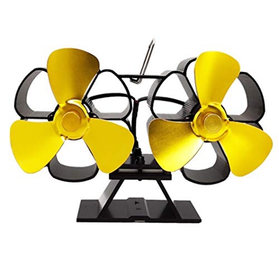 MAIES Wood Stove Fan, noiseless Chimney Fan with 6 Blades, Heat Operated Non-Electric Environmental Protection Fan, for Wood-Burning Fireplace,Eco Fri