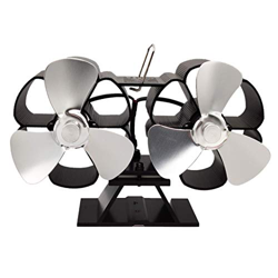 MAIES Wood Stove Fan, noiseless Chimney Fan with 6 Blades, Heat Operated Non-Electric Environmental Protection Fan, for Wood-Burning Fireplace,Eco Fri precio