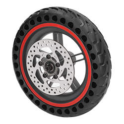 Uxsiya Cubo de Rueda Trasera de Scooter Eléctrico, Buena Disipación de Calor Neumático Trasero de Scooter Eléctrico Rendimiento Todoterreno Rojo para  características