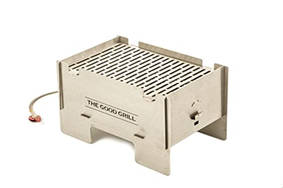 THE GOOD GRILL, parrilla de gas de acero inoxidable plegable, parrilla plegable ideal para acampar.
