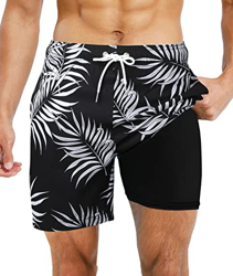 Suwangi Bañador Hombre Doble Capa Shorts de Baño Shorts de Playa Secado Rápido Bañadores Compresión 2 en 1 Pantalones Cortos de Natación con Forro de  precio