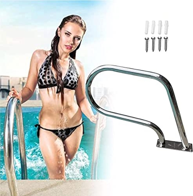 LGESR Sturdy Pool Safety Handrails 1PCS Swimming Pool Handrails, 304 Stainless Steel Safety Handle, Easy-to-Install Hand Grab Rail, Rustproof Pool Dec