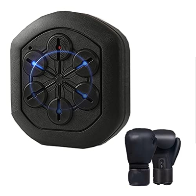 Amhuui Target Boxing Mat, Electronic Boxing Practice Wall Target, con Guantes, Música E Iluminación, para Velocidad Mano Ojo Reacción Y Coordinación E