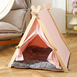 Tipi para mascotas con cojín suave, extraíble lavable portátil para perros, tienda de lona portátil para gatos, casa de juegos para perros y gatos precio