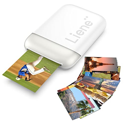 Impresora Fotográfica, Liene 2x3'' Impresora de Fotos Portátil con 100 Zink Papeles Fotográfico Adhesivo, Conexión Bluetooth 5.0, Mini Impresora Foto 