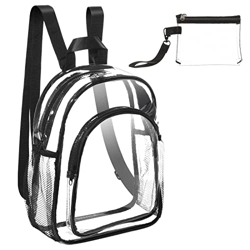 Weewooday Mini Mochila Transparente Bolso Pequeño Aprobado por Estadio con Monedero Transparente Impermeable y Portátil Bolso de Mano para Mujeres Via características