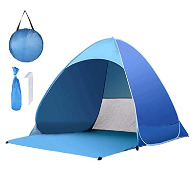 SHAPOKY Tienda de playa ultraligera Carpa plegable automática Carpa abierta Familia turística pescado para familia playa jardín camping picnic