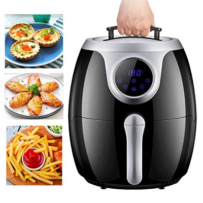 Freidora de Aire Libre de Aceite Olla de 8.0L y Cesta de 5.6L Pantalla Digital de freidora de Aire Libre de Aceite de 1800W con Temporizador de Memori