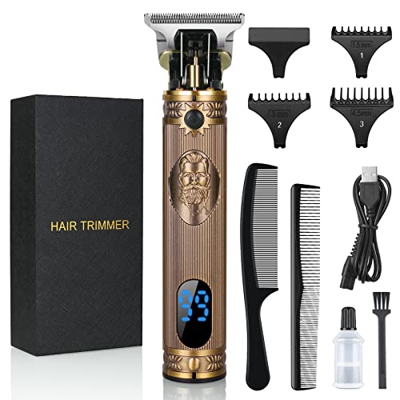 URAQT Maquina Cortar Pelo, Cortapelos Hombre Profesional Eléctrica con 3 Peines-Guía, USB Maquinilla Cortar Pelo Recargable con LED, Cortadora de Pelo