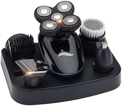 Afeitadora eléctrica y Kit de Aseo, maquinillas de Afeitar eléctricas flotantes Impermeables de Carga 5D con cortapelos, recortador de Pelo de Nariz y