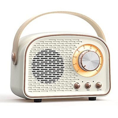 Altavoz Bluetooth retro, decoración de radio vintage, altavoz Bluetooth inalámbrico portátil, volumen fuerte, soporte Bluetooth 5.0/TF tarjeta/USB/AUX
