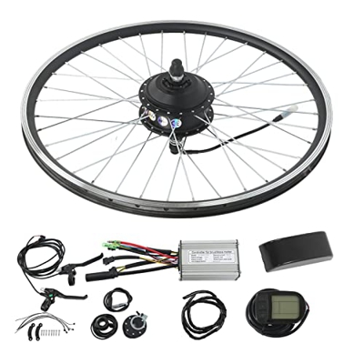 Longzhuo Kit de conversión de Bicicleta eléctrica de 26 Pulgadas, Rueda Trasera de aleación de Aluminio de 24V 250W con medidor LCD5