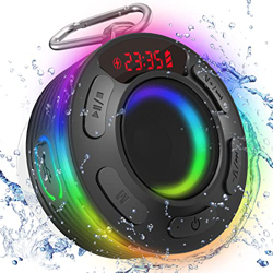 Altavoz Bluetooth Ducha, Altavoz Bluetooth 5.1 Portatil IPX7 Impermeable con Ventosa Desmontable Gancho, Sonido estéreo HD Potentes conTWS Micrófono,  características