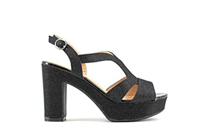 Modelisa - Sandalia Tacón Alto Mujer (Negro, Numeric_38)