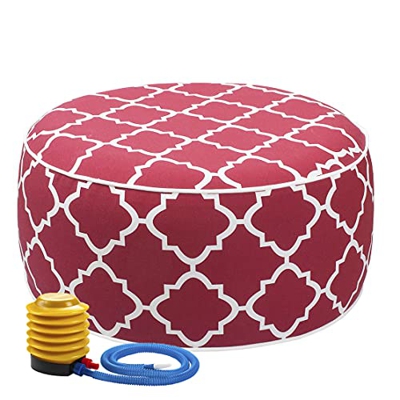 Magpie Cojín otomano de algodón para Suelo y reposapiés con Bordado Indio -Hinchable Reposapiés Otomano Giratorio Taburete Puff Redondo para el jardín