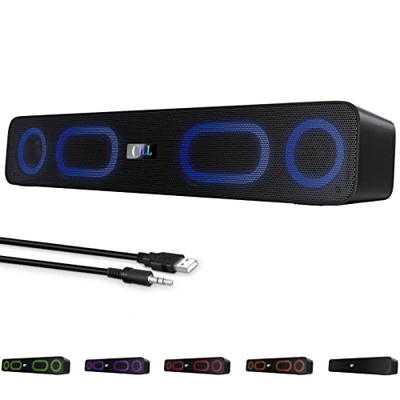 Barra de Sonido TV Deep Bass Altavoces Cable USB Reproductor de Música estéreo Cable de Audio de 3,5 mm Mini Altavoz de Alimentado USB para Computador