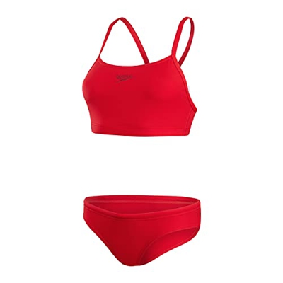 Speedo Bañador De 2 Piezas Con Tiras Finas Eco Endurance+, Two Piece Swimsuit Mujer, Rojo, 40