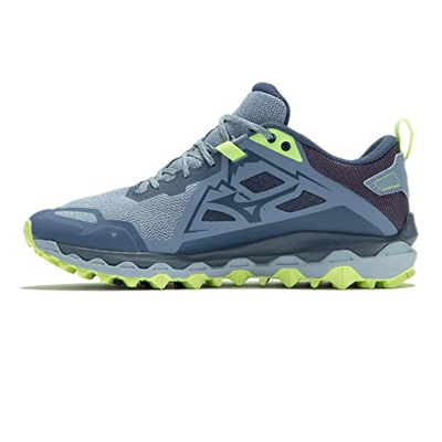 Mizuno Wave Mujin 8, Zapatillas para Carreras de montaa Mujer, Troposphere Wht Neolime, 42.5 EU
