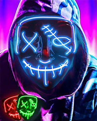 Máscara de Halloween LED,Máscara de Terror LED con 3 Modos de Iluminación, Máscaras de la Purga, Craneo Esqueleto Mascaras para Cosplay Grimace Festiv precio