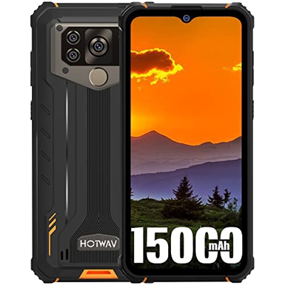HOTWAV W10 Pro Móvil Resistente 2022, 6,53" HD+15000mAh batería Movil Irrompible,6GB+64GB(Extendido a 1TB),IP68 Teléfono Robusto Antigolpes Android 12