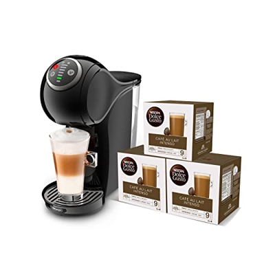 Nescafé Dolce Gusto Genio Plus De'Longhi EDG315.B - Cafetera Automática de Cápsulas De'Longhi, 15 Bares, 0.8 L, Color Negro + Nescafé DOLCE GUSTO CAFÉ