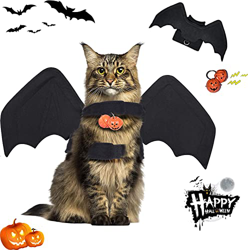 Alas de murciélago de Mascotas,Pet Halloween Bat Wings Disfraz,Disfraz de murciélago para Gatos con Campanas de Calabaza,Decoración de Fiesta de murci en oferta