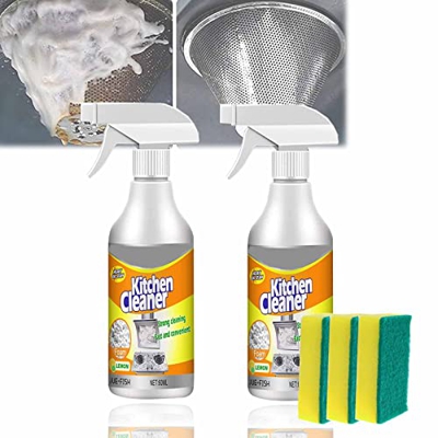 RYJ All Purpose Kitchen Cleaner, 2/3PCS Foaming Heavy Oil Stain Cleaner, Cleaner Heavy Duty Kitchen, Foam Cleaner All Purpose Heavy Duty with Spong