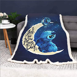 Bfrdollf Lilo Y Stitch Manta de franela para niños y adultos, manta de punto de punta, colcha para sofá (9,100 x 140 cm) precio