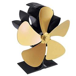 MAIES Black Stove Fan 5 Blades Heat Powered Fireplace Fan Log Wood Burner Quiet Home Fireplace Fan Efficient Heat Distribution características