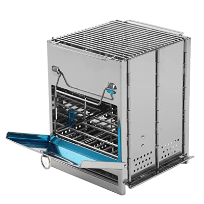 Parrilla Plana Parrilla Plegable Grande Estufa de carbón para Acampar Mesa de Cocina de Barbacoa de una Pieza de Acero Inoxidable Adecuada para Patio 