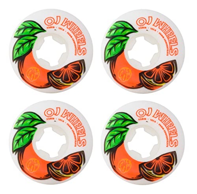 Oj ´s Skate Skateboard Wheels Ruedas 52MM from Concentrate White Orange Hardline 101A