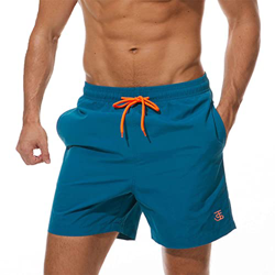 JustSun Bañador Hombre Corto Surferos Secado Rápido Traje de Baño Hombre Shorts de Baño Playa Bañadores Natacion Surf Hombre Piscina Azul Pavo Real XL características