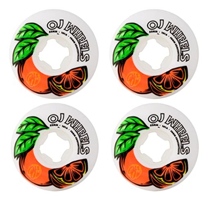 Oj ´s Skate Skateboard Wheels Ruedas 53MM from Concentrate White Orange Hardline 101A