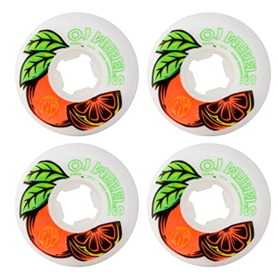 Oj ´s Skate Skateboard Wheels Ruedas 54MM from Concentrate White Orange Hardline 101A