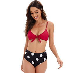 Kfnire Traje de Baño Mujer Push Up Bikini Sets Conjunto Bañador, Elegante Sexy Nudo de Corbata Traje de Baño Tops + Parte Inferior de Bikini de Cintur precio