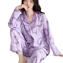 RGVV Pijama Mujer Sexy, Conjuntos De Pjs Cálidos E Informales, Pijamas De Algodón, Estrella De Dibujos Animados, Cárdigan Morado, Pantalones, Otoño In características