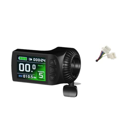 ZYWUOY Medidor de velocidad eléctrico de la bicicleta, Ebike Pedelec KT-LCD9R Display Bordcomputer con acelerador 24-48V velocímetro