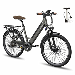 Bicicleta eléctrica Fafrees F26 Pro Bicicleta eléctrica Urbana de 26 Pulgadas 250W/10Ah 25km/h Shimano 7 velos ebike Unisex (Gris) precio