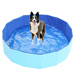 OUFU Piscina de Perros Plegable Piscinas de Perros al Aire Libre Piscina de Mascotas Bañera de bañera Piscinas para niños de plástico Duro para niños  en oferta