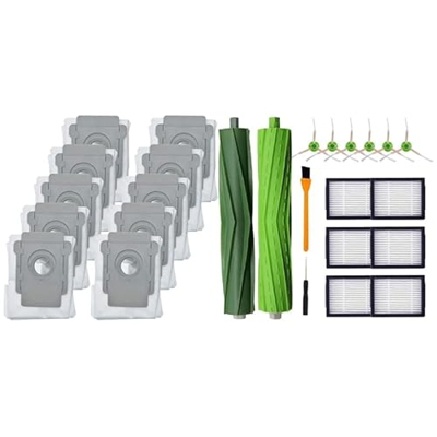 IMASHNA 10 Paquetes de Bolsas de vacío/Apto for IRobot Roomba I7 I7 &;1 Juego de Cepillo de Rodillo, Cepillo Lateral, Filtro (Color : As Shown)