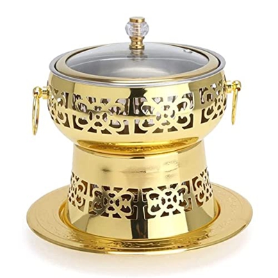 Olla pequeña para sopa de conservación de calor continuo para alimentos para una sola persona, olla caliente de acero inoxidable Olla con alcohol Estu