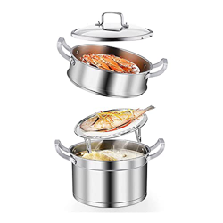 Vaporera De Doble Capa, Olla De Sopa Engrosada De Acero Inoxidable para El Hogar/Olla Caliente 26/28/30 Cm, Adecuada para Cocina De Inducción/Estufa D características