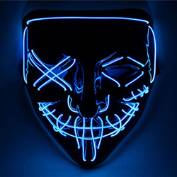 Máscara de Halloween LED, Máscara de Terror LED con 3 Modos de Iluminación, LED Purga Mascaras, LED Máscaras Carnaval, LED MáScara Luminosa para Carni precio