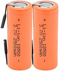3.7v 2500mah 18500 Lithium Li Ion Oplaadbare Batterij Met 2 Laslipjes, Gebruikt Voor Zaklamp Koplamp Power Banks Radio's 2 Stuks,2 Stukken en oferta