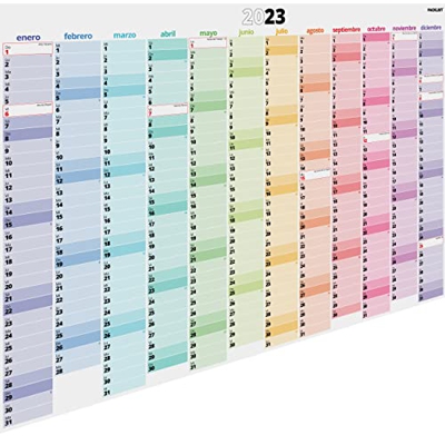 PACKLIST Planificador Anual 2023 Pared Español - Calendario Anual 2023 Tamaño Poster Grande DIN A1 84 x 60 cm - Planificador Anual Pared para Potencia