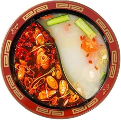 Utensilios De Cocina De Olla Caliente De Sabor Múltiple, Herramienta De Sopa De Cocina, Olla Antiadherente, con Partición, Adecuado para Estufa De Gas