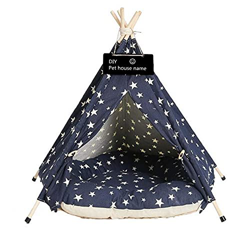 Scnbom Tipi para perros Tipi Mascotas Tipi Casa con cojín (L:60X60X70CM,Azul) características